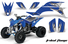 Load image into Gallery viewer, ATV Graphics Kit Quad Decal Sticker Wrap For Yamaha YFZ450 2004-2013 TRIBAL SILVER BLUE-atv motorcycle utv parts accessories gear helmets jackets gloves pantsAll Terrain Depot