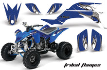 Load image into Gallery viewer, ATV Graphics Kit Quad Decal Sticker Wrap For Yamaha YFZ450 2004-2013 TRIBAL WHITE BLUE-atv motorcycle utv parts accessories gear helmets jackets gloves pantsAll Terrain Depot