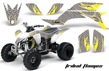 Load image into Gallery viewer, ATV Graphics Kit Quad Decal Sticker Wrap For Yamaha YFZ450 2004-2013 TRIBAL YELLOW SILVER-atv motorcycle utv parts accessories gear helmets jackets gloves pantsAll Terrain Depot