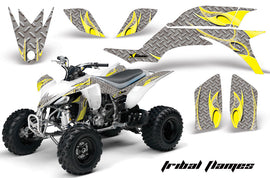 ATV Graphics Kit Quad Decal Sticker Wrap For Yamaha YFZ450 2004-2013 TRIBAL YELLOW SILVER-atv motorcycle utv parts accessories gear helmets jackets gloves pantsAll Terrain Depot