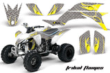 ATV Graphics Kit Quad Decal Sticker Wrap For Yamaha YFZ450 2004-2013 TRIBAL YELLOW SILVER