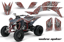 Load image into Gallery viewer, ATV Graphics Kit Quad Decal Sticker Wrap For Yamaha YFZ450 2004-2013 WIDOW RED SILVER-atv motorcycle utv parts accessories gear helmets jackets gloves pantsAll Terrain Depot