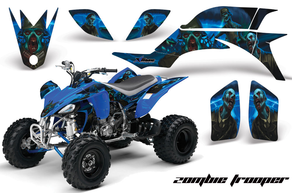 ATV Graphics Kit Quad Decal Sticker Wrap For Yamaha YFZ450 2004-2013 ZOMBIE BLUE-atv motorcycle utv parts accessories gear helmets jackets gloves pantsAll Terrain Depot