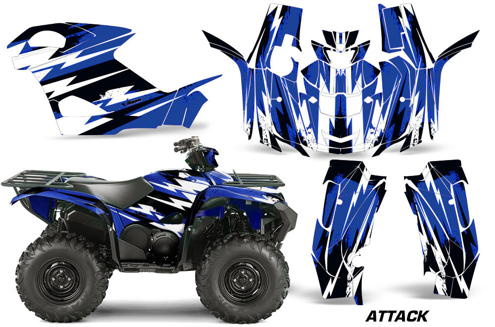 ATV Graphics Kit Quad Decal Wrap For Yamaha Grizzly 550/700 2015-2016 ATTACK BLUE-atv motorcycle utv parts accessories gear helmets jackets gloves pantsAll Terrain Depot