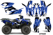 Load image into Gallery viewer, ATV Graphics Kit Quad Decal Wrap For Yamaha Grizzly 550/700 2015-2016 ATTACK BLUE-atv motorcycle utv parts accessories gear helmets jackets gloves pantsAll Terrain Depot