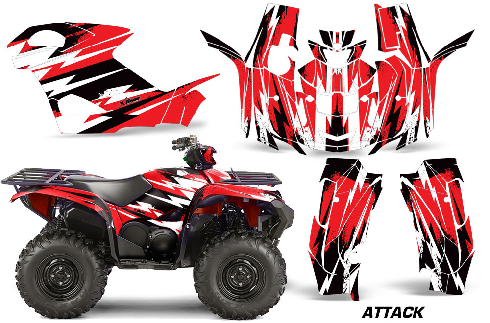 ATV Graphics Kit Quad Decal Wrap For Yamaha Grizzly 550/700 2015-2016 ATTACK RED-atv motorcycle utv parts accessories gear helmets jackets gloves pantsAll Terrain Depot
