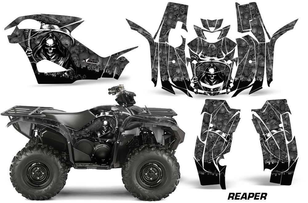 ATV Graphics Kit Quad Decal Wrap For Yamaha Grizzly 550/700 2015-2016 REAPER BLACK-atv motorcycle utv parts accessories gear helmets jackets gloves pantsAll Terrain Depot
