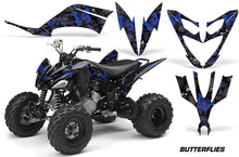 Load image into Gallery viewer, ATV Decal Graphic Kit Quad Sticker Wrap For Yamaha Raptor 250 2008-2014 BUTTERFLIES BLUE BLACK-atv motorcycle utv parts accessories gear helmets jackets gloves pantsAll Terrain Depot