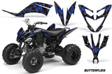 ATV Decal Graphic Kit Quad Sticker Wrap For Yamaha Raptor 250 2008-2014 BUTTERFLIES BLUE BLACK