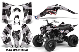 ATV Decal Graphic Kit Quad Sticker Wrap For Yamaha Raptor 350 2004-2014 WARHAWK WHITE-atv motorcycle utv parts accessories gear helmets jackets gloves pantsAll Terrain Depot