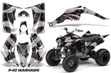 ATV Decal Graphic Kit Quad Sticker Wrap For Yamaha Raptor 350 2004-2014 WARHAWK WHITE