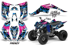 ATV Decal Graphic Kit Quad Sticker Wrap For Yamaha Raptor 350 2004-2014 FRENZY BLUE-atv motorcycle utv parts accessories gear helmets jackets gloves pantsAll Terrain Depot