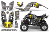 ATV Decal Graphics Kit Quad Sticker Wrap For Yamaha Raptor 660 2001-2005 CHECKERED YELLOW SILVER