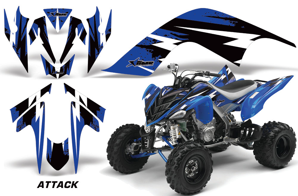 ATV Graphics Kit Quad Decal Sticker Wrap For Yamaha Raptor 700 2006-2012 ATTACK BLUE-atv motorcycle utv parts accessories gear helmets jackets gloves pantsAll Terrain Depot