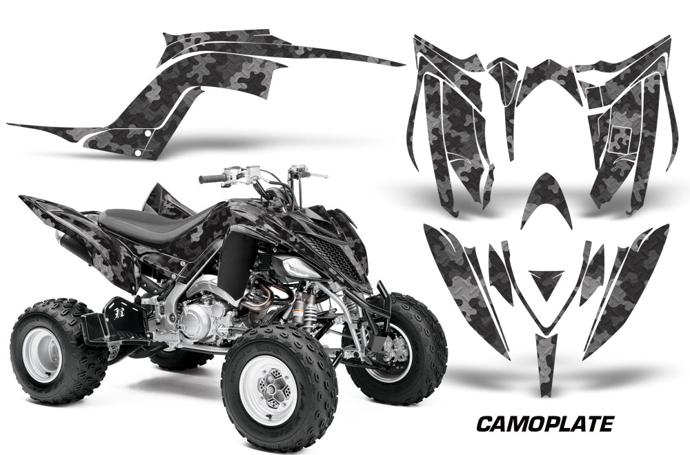 ATV Graphics Kit Decal Sticker Wrap For Yamaha Raptor 700R 2013-2018 CAMOPLATE BLACK-atv motorcycle utv parts accessories gear helmets jackets gloves pantsAll Terrain Depot
