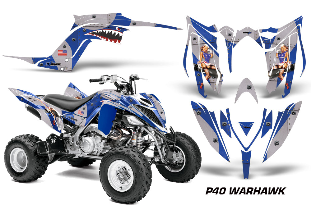 ATV Graphics Kit Decal Sticker Wrap For Yamaha Raptor 700R 2013-2018 WARHAWK BLUE-atv motorcycle utv parts accessories gear helmets jackets gloves pantsAll Terrain Depot