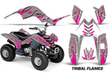 ATV Graphics Kit Quad Decal Sticker Wrap For Yamaha Raptor 80 2002-2008 TRIBAL PINK SILVER