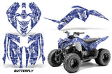 ATV Graphics Kit Decal Sticker Wrap For Yamaha Raptor 90 YFM90 2009-2015 BUTTERFLIES WHITE BLUE