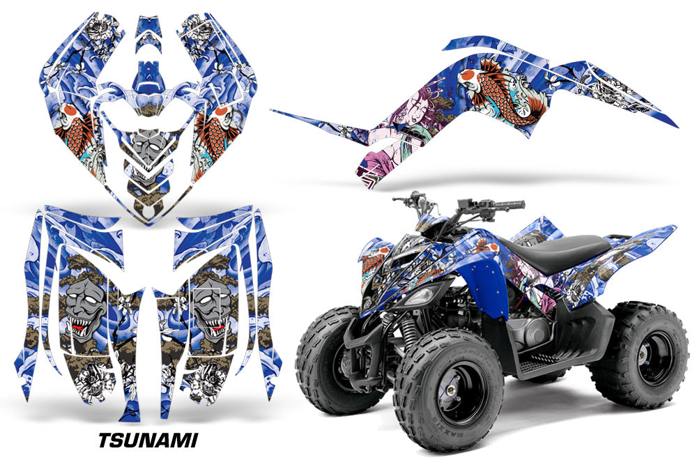 ATV Graphics Kit Decal Sticker Wrap For Yamaha Raptor 90 YFM90 2009-2015 TSUNAMI BLUE-atv motorcycle utv parts accessories gear helmets jackets gloves pantsAll Terrain Depot