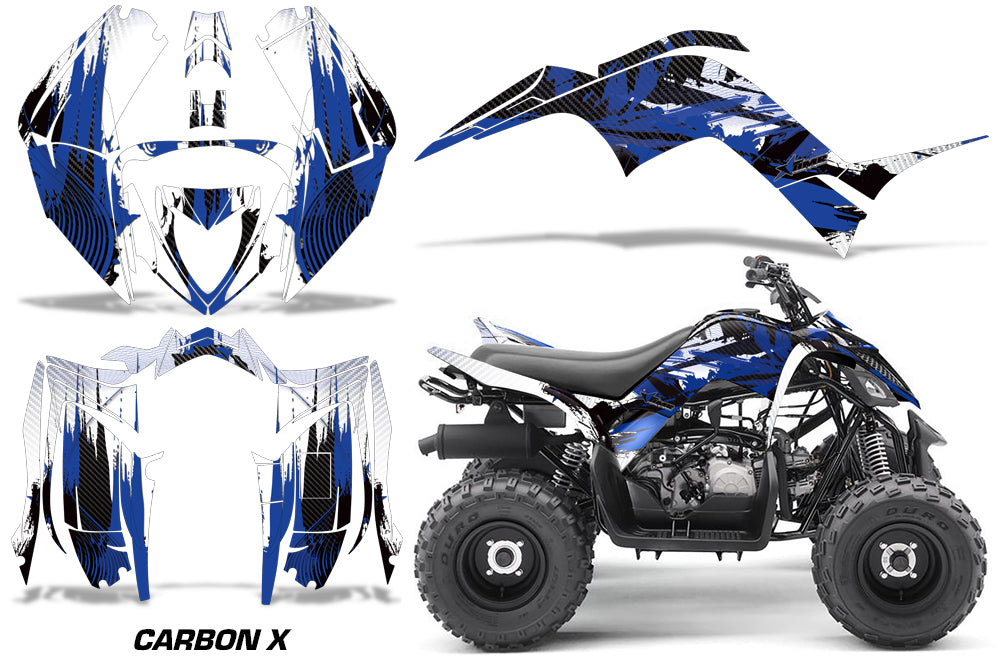 ATV Graphics Kit Decal Sticker Wrap For Yamaha Raptor 90 YFM90 2016-2018 CARBONX BLUE-atv motorcycle utv parts accessories gear helmets jackets gloves pantsAll Terrain Depot