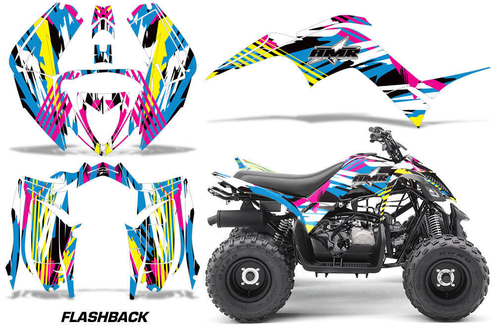 ATV Graphics Kit Decal Sticker Wrap For Yamaha Raptor 90 YFM90 2016-2018 FLASHBACK-atv motorcycle utv parts accessories gear helmets jackets gloves pantsAll Terrain Depot
