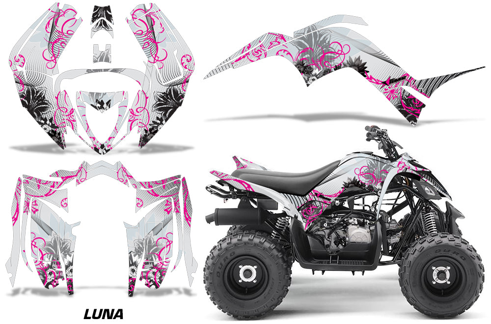 ATV Graphics Kit Decal Sticker Wrap For Yamaha Raptor 90 YFM90 2016-2018 LUNA PINK-atv motorcycle utv parts accessories gear helmets jackets gloves pantsAll Terrain Depot