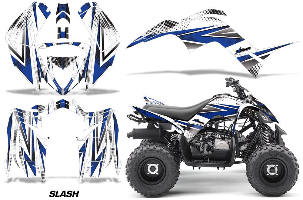 ATV Graphics Kit Decal Sticker Wrap For Yamaha Raptor 90 YFM90 2016-2018 SLASH BLUE-atv motorcycle utv parts accessories gear helmets jackets gloves pantsAll Terrain Depot