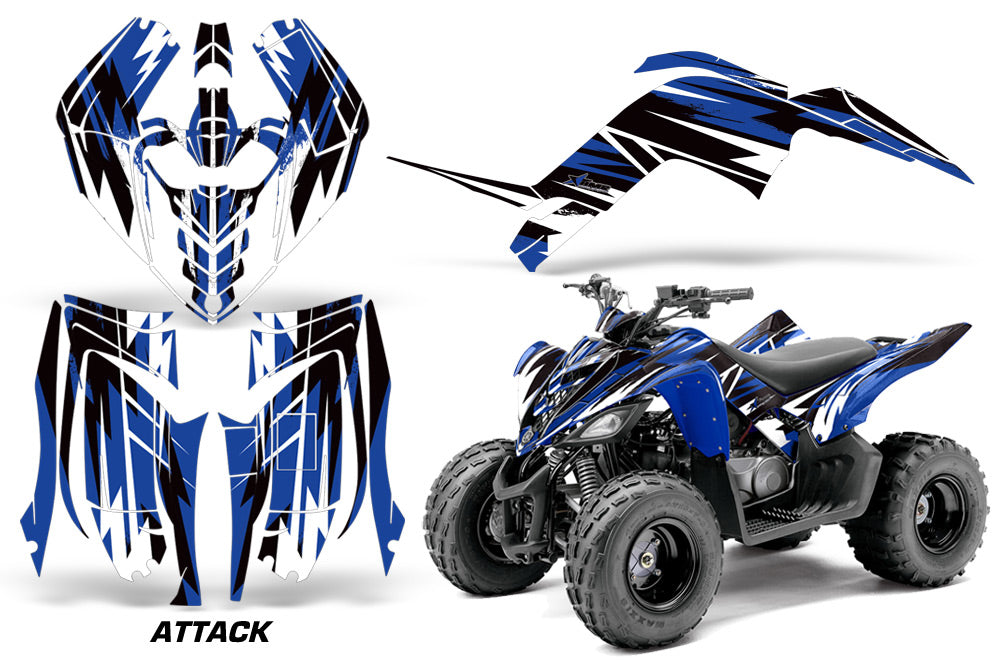 ATV Graphics Kit Decal Sticker Wrap For Yamaha Raptor 90 YFM90 2009-2015 ATTACK BLUE-atv motorcycle utv parts accessories gear helmets jackets gloves pantsAll Terrain Depot
