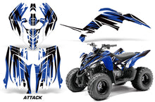 Load image into Gallery viewer, ATV Graphics Kit Decal Sticker Wrap For Yamaha Raptor 90 YFM90 2009-2015 ATTACK BLUE-atv motorcycle utv parts accessories gear helmets jackets gloves pantsAll Terrain Depot