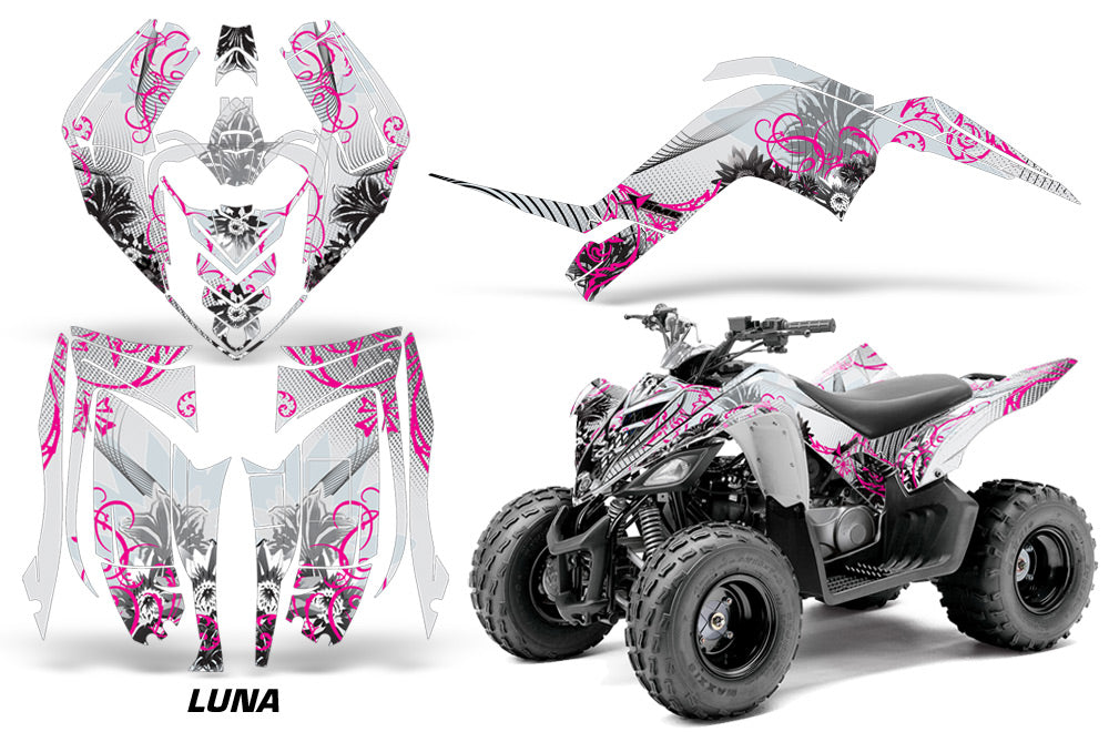 ATV Graphics Kit Decal Sticker Wrap For Yamaha Raptor 90 YFM90 2009-2015 LUNA PINK-atv motorcycle utv parts accessories gear helmets jackets gloves pantsAll Terrain Depot