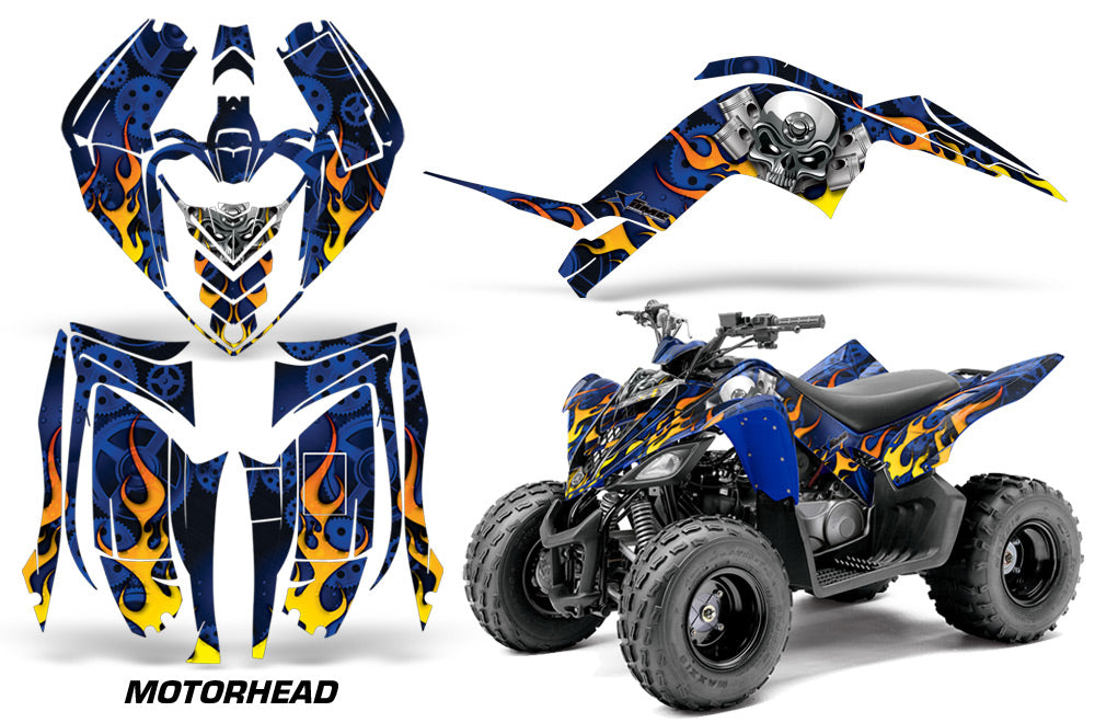 ATV Graphics Kit Decal Sticker Wrap For Yamaha Raptor 90 YFM90 2009-2015 MOTORHEAD BLUE-atv motorcycle utv parts accessories gear helmets jackets gloves pantsAll Terrain Depot