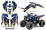 ATV Graphics Kit Decal Sticker Wrap For Yamaha Raptor 90 YFM90 2009-2015 MOTORHEAD BLUE