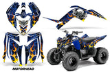 ATV Graphics Kit Decal Sticker Wrap For Yamaha Raptor 90 YFM90 2009-2015 MOTORHEAD BLUE