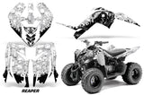 ATV Graphics Kit Decal Sticker Wrap For Yamaha Raptor 90 YFM90 2009-2015 REAPER WHITE