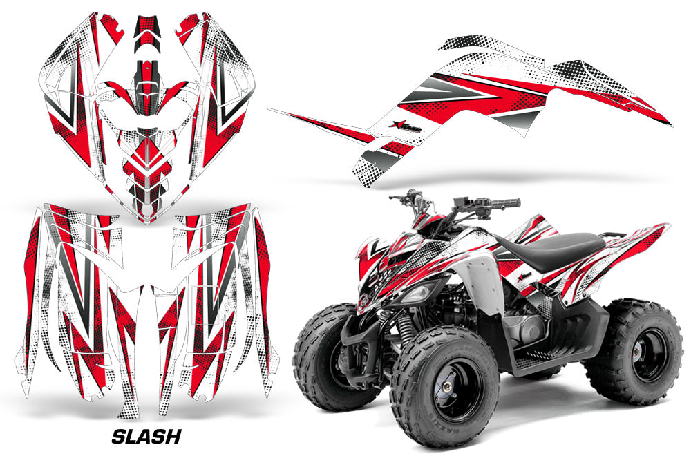 ATV Graphics Kit Decal Sticker Wrap For Yamaha Raptor 90 YFM90 2009-2015 SLASH RED-atv motorcycle utv parts accessories gear helmets jackets gloves pantsAll Terrain Depot