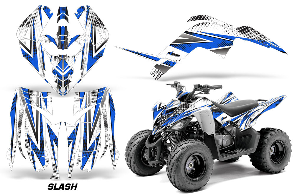 ATV Graphics Kit Decal Sticker Wrap For Yamaha Raptor 90 YFM90 2009-2015 SLASH BLUE-atv motorcycle utv parts accessories gear helmets jackets gloves pantsAll Terrain Depot