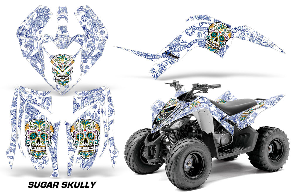 ATV Graphics Kit Decal Sticker Wrap For Yamaha Raptor 90 YFM90 2009-2015 SUGAR SKULL-atv motorcycle utv parts accessories gear helmets jackets gloves pantsAll Terrain Depot