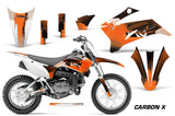 Dirt Bike Graphics Kit Decal Sticker Wrap For Yamaha TTR110 2008-2018 CARBONX ORANGE