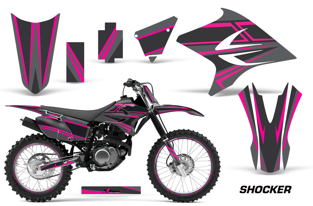 Graphics Kit Decal Sticker Wrap + # Plates For Yamaha TTR230 2005-2018 SHOCKER PINK-atv motorcycle utv parts accessories gear helmets jackets gloves pantsAll Terrain Depot