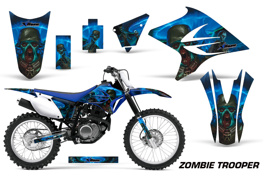 Dirt Bike Decal Graphics Kit Sticker Wrap For Yamaha TTR230 2005-2018 ZOMBIE BLUE-atv motorcycle utv parts accessories gear helmets jackets gloves pantsAll Terrain Depot