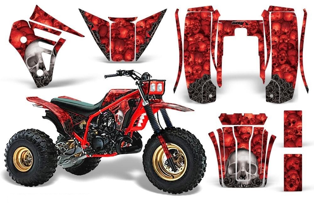 3 Wheeler Graphics Kit Decal Sticker Wrap For Yamaha Tri Z 250 1985-1986 BONES RED-atv motorcycle utv parts accessories gear helmets jackets gloves pantsAll Terrain Depot