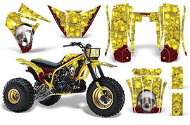 3 Wheeler Graphics Kit Decal Sticker Wrap For Yamaha Tri Z 250 1985-1986 BONES YELLOW-atv motorcycle utv parts accessories gear helmets jackets gloves pantsAll Terrain Depot
