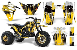 3 Wheeler Graphics Kit Decal Sticker Wrap For Yamaha Tri Z 250 1985-1986 CARBONX YELLOW-atv motorcycle utv parts accessories gear helmets jackets gloves pantsAll Terrain Depot