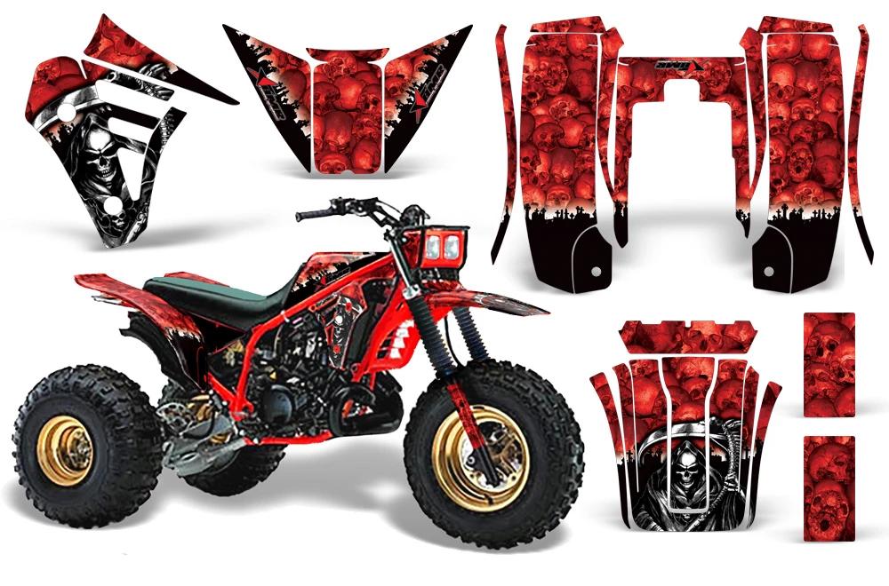 3 Wheeler Graphics Kit Decal Sticker Wrap For Yamaha Tri Z 250 1985-1986 REAPER RED-atv motorcycle utv parts accessories gear helmets jackets gloves pantsAll Terrain Depot