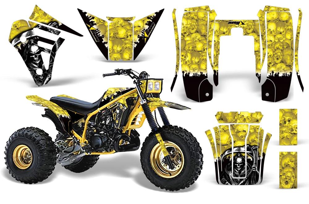 3 Wheeler Graphics Kit Decal Sticker Wrap For Yamaha Tri Z 250 1985-1986 REAPER YELLOW-atv motorcycle utv parts accessories gear helmets jackets gloves pantsAll Terrain Depot