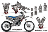 Graphics Kit Decal Sticker Wrap + # Plates For Yamaha YZ250F YZ450F 2014-2017 BONES SILVER