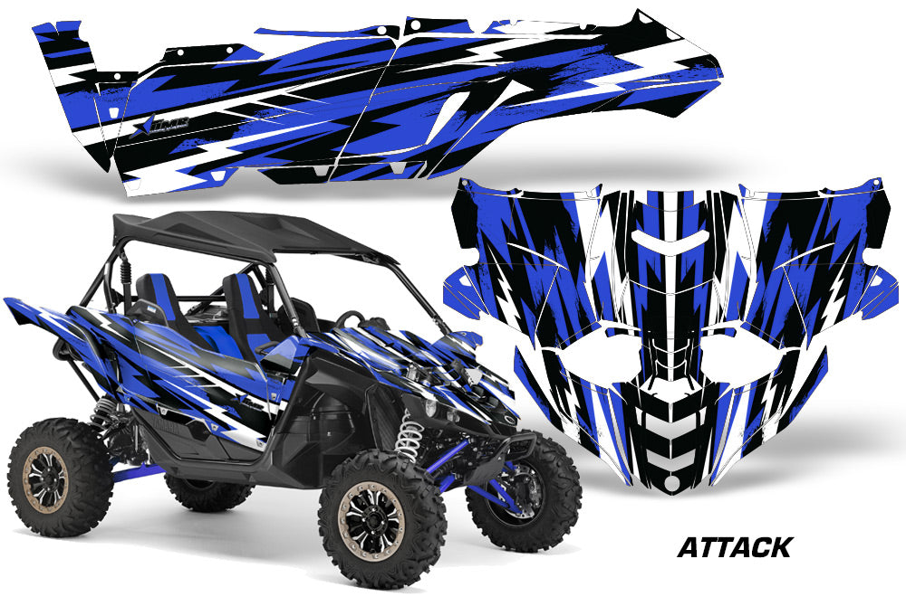 UTV Decal Graphic Kit Side By Side Wrap For Yamaha YXZ 1000R 2015-2018 ATTACK BLUE-atv motorcycle utv parts accessories gear helmets jackets gloves pantsAll Terrain Depot