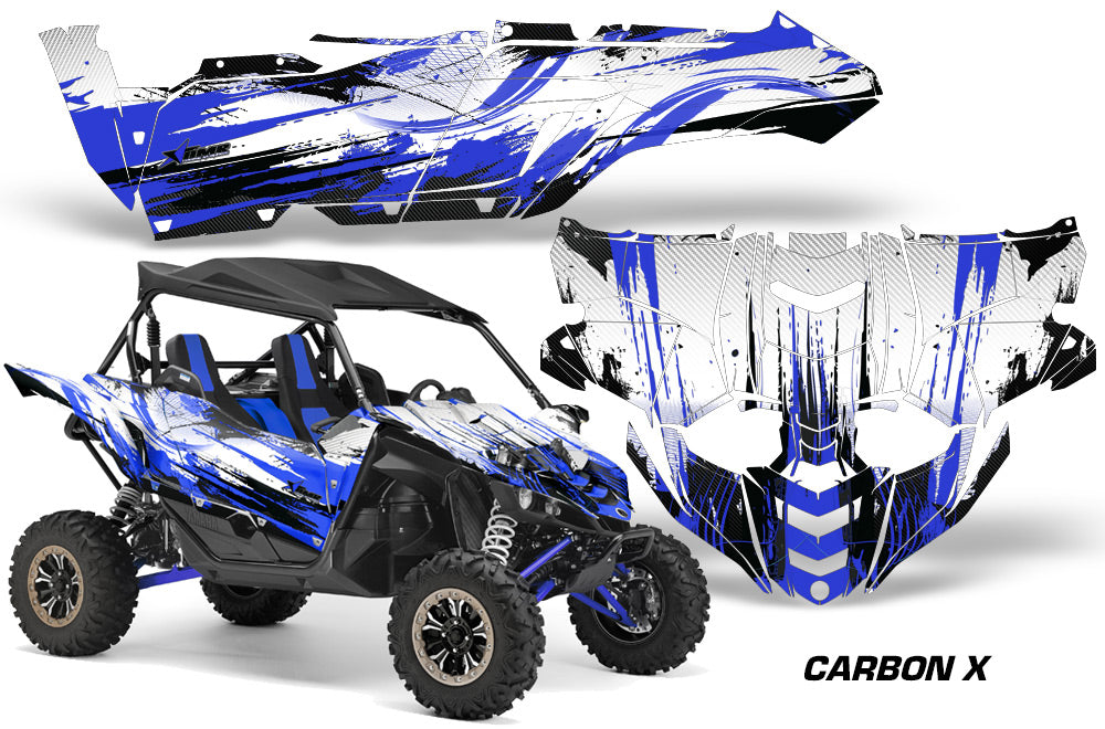 UTV Decal Graphic Kit Side By Side Wrap For Yamaha YXZ 1000R 2015-2018 CARBONX BLUE-atv motorcycle utv parts accessories gear helmets jackets gloves pantsAll Terrain Depot