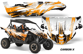 UTV Decal Graphic Kit Side By Side Wrap For Yamaha YXZ 1000R 2015-2018 CARBONX ORANGE-atv motorcycle utv parts accessories gear helmets jackets gloves pantsAll Terrain Depot