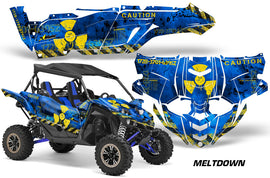 UTV Decal Graphic Kit Side By Side Wrap For Yamaha YXZ 1000R 2015-2018 MELTDOWN YELLOW BLUE-atv motorcycle utv parts accessories gear helmets jackets gloves pantsAll Terrain Depot